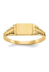 teensy catchy yellow gold engravable diamond-cut baby ring